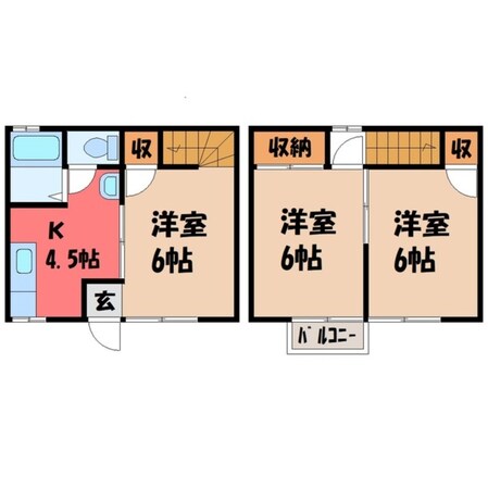 小金井駅 徒歩13分 1-2階の物件間取画像